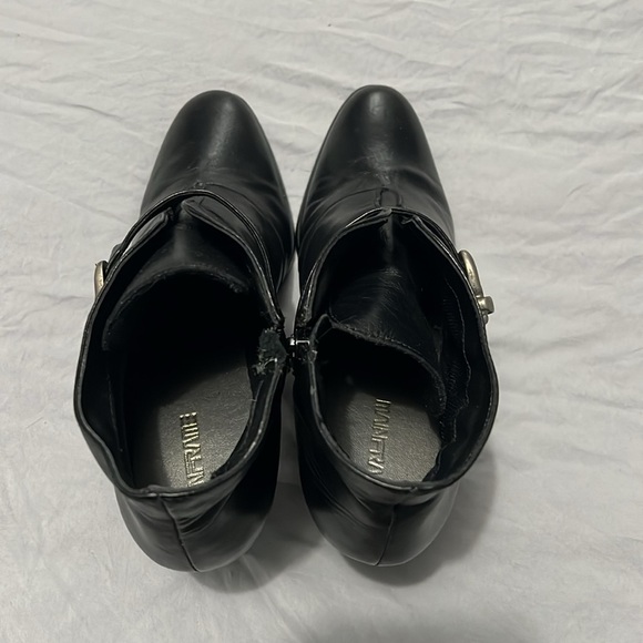 Mainframe Made in Italy Black Leather Ankle Booties with Buckle - Picture 5 of 8